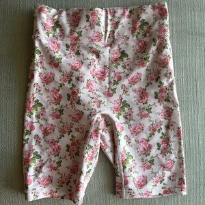 Pink and White Floral Bike Shorts